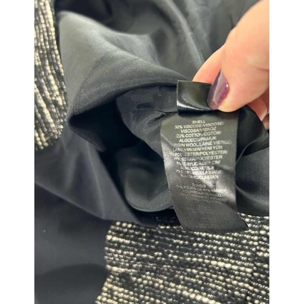 Tibi Womens Black Tweed Sheath Dress Short Sleeve Square Neck Lined Size 8 Fall - Picture 11 of 16